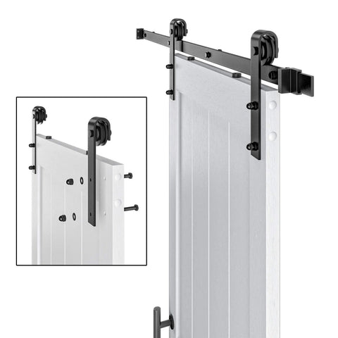 30 Inch By 84 Inch MDF Sliding Barn Door With Hardware Kit And Handle Pre Drilled Holes No Brainer Setup Waterproof PVC Surface