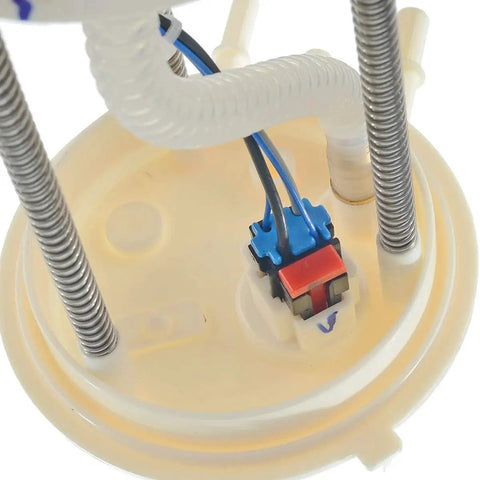 Close-up of Go-To Electric Fuel Pump Assembly With Sending Unit for Chevy Express and GMC Savana 1997 to 2002, wiring visible.