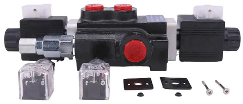 1 Spool Solenoid 12V DC Hydraulic Control Valve Double Acting HCV-S1x13 with fittings and screws for high flow use