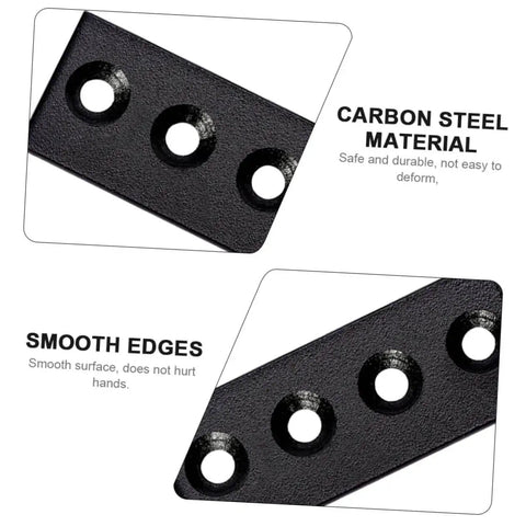 Close-up of Heavy Duty Track Connecting Brace Set For Barn Door Flat Track Bracket Connector With Carbon Steel Mending Plates