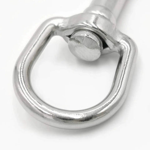 Close-up view of 3.5 Inch Swivel Eye Snap Hooks Marine Grade Stainless Steel, showing the metal swivel eye in detail.