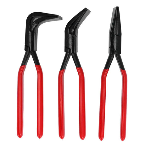 3 Piece Sheet Metal Bending Pliers Set With Straight 45 Degree And 90 Degree Jaws For Bending Edges In Vehicles HVAC Roofs Windows And Doors Heavy Duty Pro Grade Hand Seamers For Auto Body Fabrication 40mm Jaw Width
