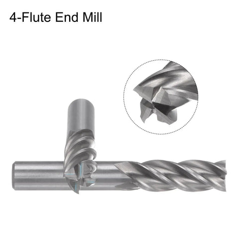 Carbide End Mills Set With 4 Flute Bits 2mm To 12mm Diameters For CNC Milling Aluminum And Steel Perfect For Pros And DIYers High Speed Steel Cutter Bits For Metalworking By uxcell