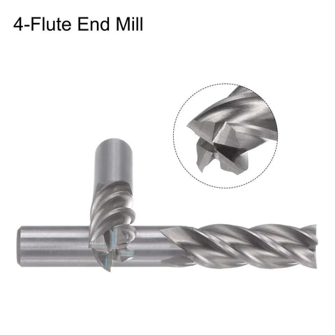 Beefy 13mm Carbide End Mills 4 Flutes CNC Milling Cutter Bits With Straight Shank 2 Pack uxcell for cutting aluminum and steel