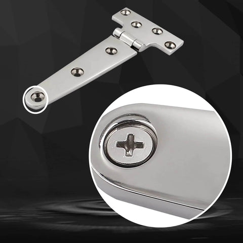 316 Stainless Steel T Hinges Marine Grade Heavy Duty Boat Hatch Hinge 6 Inch By 3 Inch 150 Mm By 72 Mm 2 Pack Close-Up