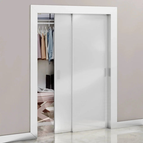 Glass sliding door with Self-Adhesive Edge Fingerpull Door Handle Screwless Peel And Stick Installation, modern closet entrance