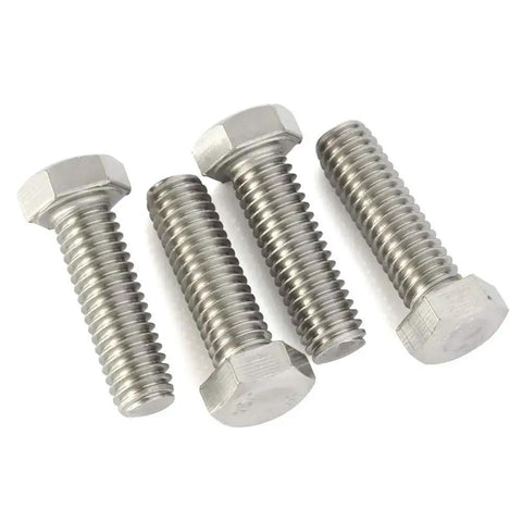 Hex Head Bolt With Fully Threaded Shaft Half Inch Diameter 13 Threads Per Inch Two Inches Long Stainless Steel 304 Plain Finish