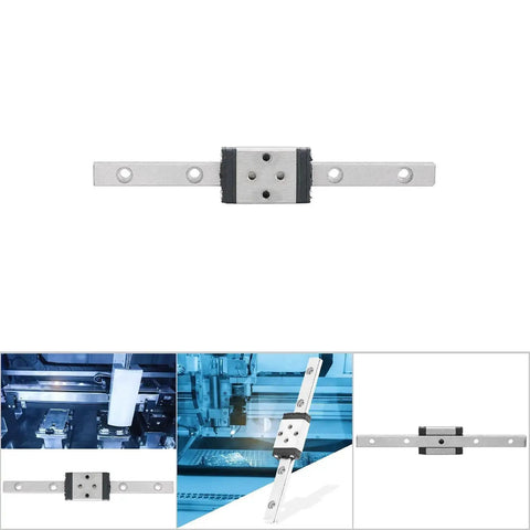 Miniature Linear Guide Rail with Lengthened Slider Block Carriage, LML5H - 75-1R CNC Linear Motion System 75mm Stainless Steel 440C Rail