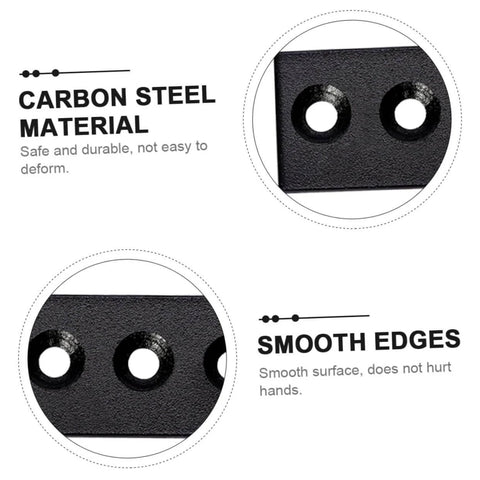 Black Carbon Connection Plate Set With Adjustable Fixing Bracket For Sliding Barn Doors with smooth edges and carbon steel material.