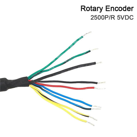 Servo Motor Encoder 2500P R 5V DC EI35E9 2500 Series For CNC AC Servo Motor Driver Kits showing colored wires