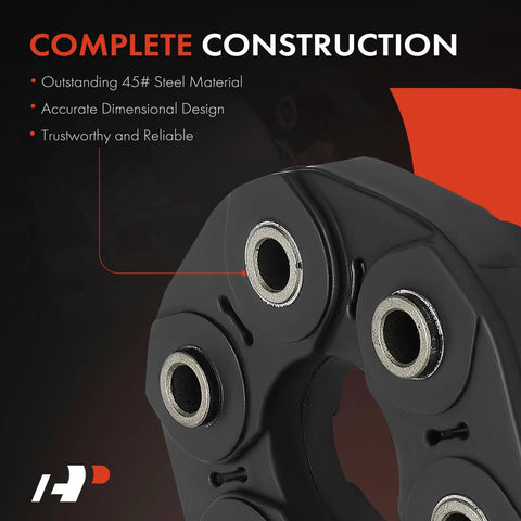 A-Premium drive shaft coupler flex joint, black housing with three silver bearing sleeves