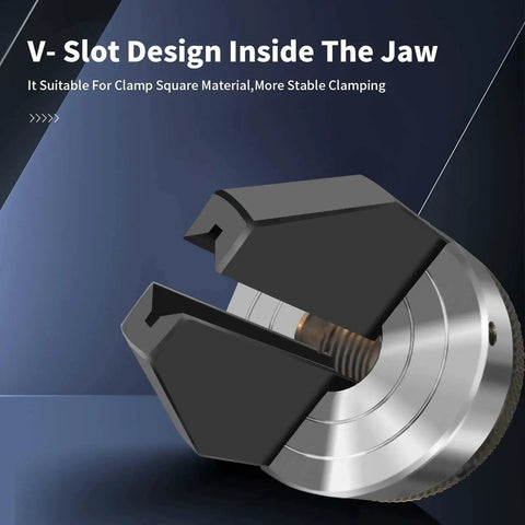 2 Inch 2 Jaw Pen Drilling Lathe Chuck With 1 Inch 8TPI Direct Thread, close-up showing V-slot design for square material clamping