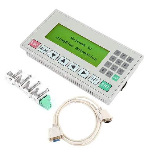 3.7 Inch Text Display HMI For PLC With RS485 RS232 Serial Port And Cable Included, shown with connectors and cable