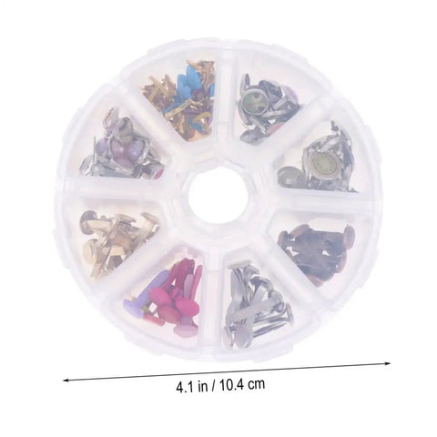 Colorful Metal Brads Fasteners Set For DIY Crafts Scrapbooking And Cardmaking Easy To Use Embellishment Kit With Storage Box