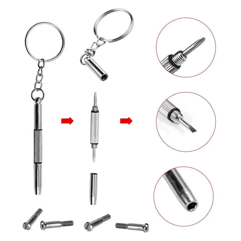 Four Replacement Hinge Screws for Wayfarer RB2140 RB4340 Sunglasses and Eyeglasses, Hinge Repair Kit With Mini Screwdriver, Compatible With RB Frames