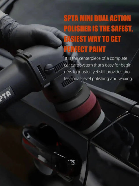 Compact 3 Inch Orbital Polisher With 10mm Orbit 780W Variable Speed Dual Action Ergonomic Grip on car surface