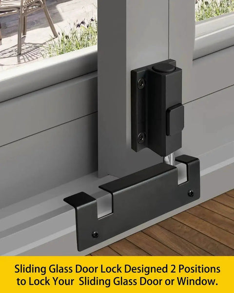 Glass Sliding Door Lock Black Foot Lock For Patio And Sliding Doors Extra Security For Home And Travel Child Safety Lock