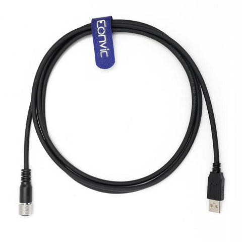 M12 5 Pin A Code Female To USB 2.0 Male Data Cable With High Flex Shielding IP67 Waterproof Molded Connector 2M Length