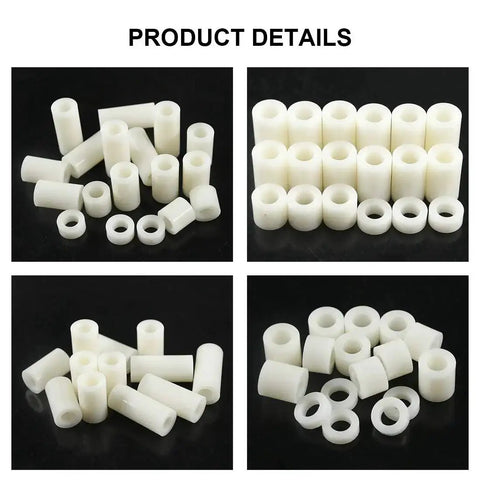 150 Piece Nylon Round Spacer Kit For M6 Screws With 11mm Outer Diameter And 6.2mm Inner, 10 Size Round Nylon Standoffs Set