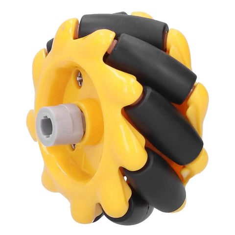 Omni Directional Mecanum Wheel 48mm For DIY Smart Robot Car Parts Accessories Two Pairs Rubber Coated Yellow And Black Wheels