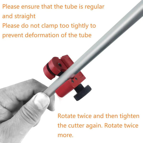 Close-up of Brake Line Flare Kit for Copper and Aluminum Tubing showing tube cutter in operation.