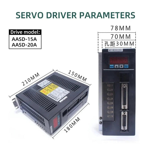 AC servo motor drive system: two black units (motor and driver) for 220V, 750W
