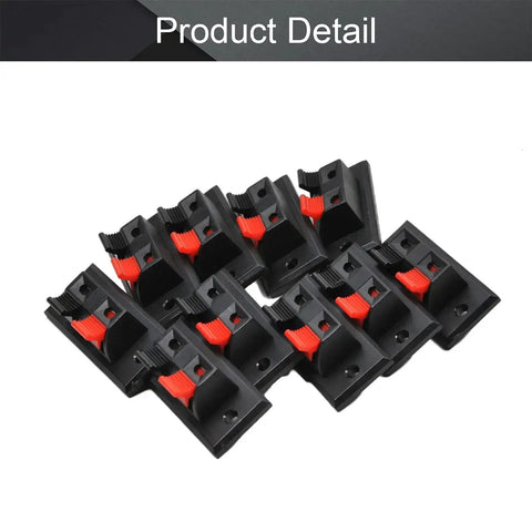10-pack WP2-3 Speaker Spring Connection Clip 2 Way Terminal Strip Block Push Release Jack Socket Connector