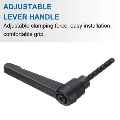 Black lever adjustable handle M4 32mm metric thread level clamping handle set with nuts and washers 4pcs, rotating screw, locking lever.