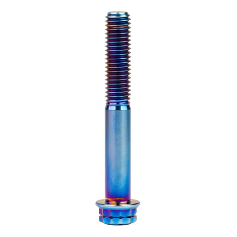 Titanium Flange Bolt 12 Point Head M10x55mm Pitch 1.5mm Burnt Blue Pack Of 4 Grade 5 6Al4V TC4 Aerospace Quality.