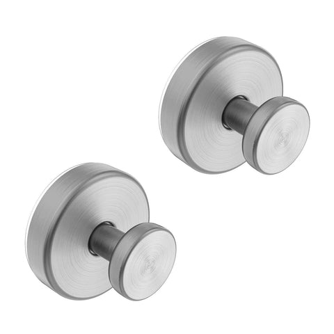 Suction cup hooks for glass and tile, brushed nickel silver, 2-pack