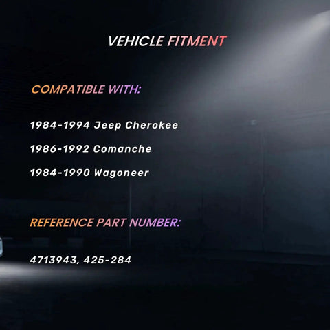Compatibility list for Adjustable Steering Column Shaft With U Joint For Jeep Cherokee Comanche, featuring Jeep models and part numbers.