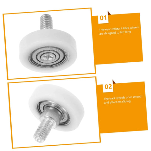 10 Piece Wear Resistant Beefed Up Track Wheels Set For Smooth Drawer And Cabinet Sliding, featuring close-up of track wheel.