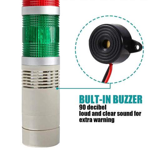 Industrial Signal Tower With LED Stack Lights And Built In Buzzer For Quick Warning And Safety 3 Layer Red Yellow Green LED Rings DC 12V Power Sound On And Steady Operation The Go To Setup For Industrial Machinery Luban