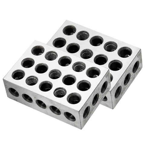 Ultra Precision 1 2 3 Blocks Set With Screw Matched Pair And 23 Holes Hardened Steel 1x2x3 Inch Setup Blocks For CNC Milling And Precision Machining