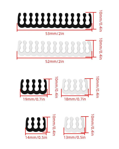 Image showing 48 Piece Cable Comb Kit for PC Cables displaying black and white combs in various sizes for PSU and CPU cable management.