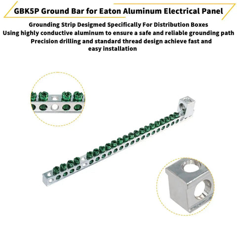 Ground Bar Kit For Eaton Electrical Panel GBK2120 Fits BR And CH Series Load Centers 1 Pack With Secure Grounding Point