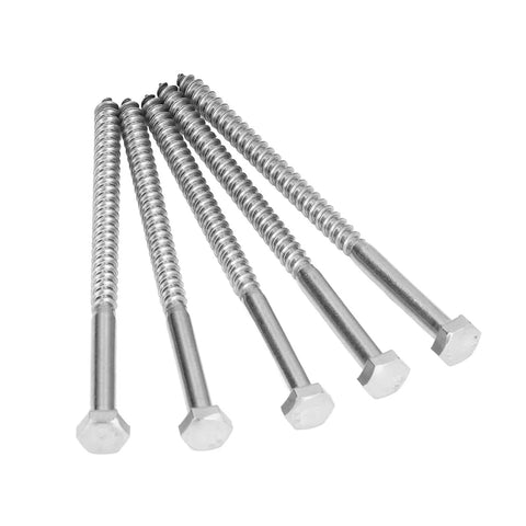 Beefy Stainless Steel Half Thread Wood Hex Lag Screws M6 X 100mm Self Tapping For Carpentry No Pre Drill Needed High Hardness