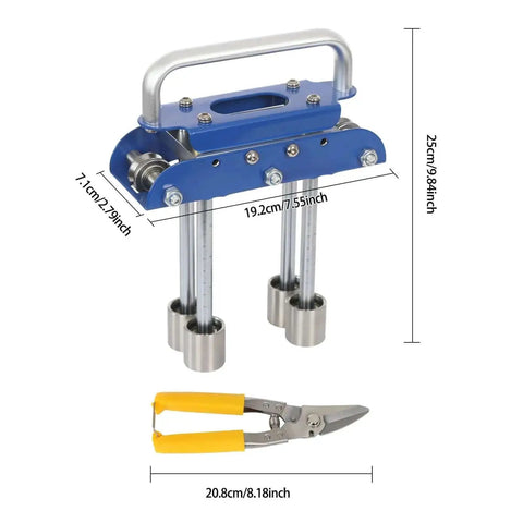 Blue V-Shaped Edge Bead Roller Hand Sheet Metal Bender 0-90 Degree Flex Pro Grade Standing Seam Roofing Tool with Built In Scale