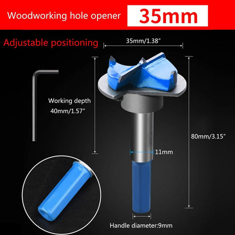 Hinge Boring Bit For 35mm Hinges With Adjustable Depth Woodworking Drill Bit For Furniture Doors And Cabinets Pro Grade
