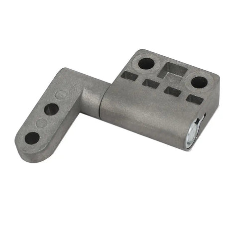 Constant Torque Embedded Hinge XK502-10A-Z in silver tone, metal hinge, 45x41x10mm size, side view showing holes and structure