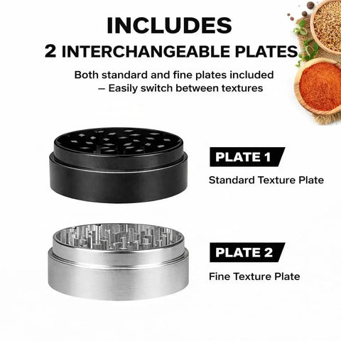 3 Inch Large Spice And Seasoning Grinder With Dual Grind Plates For Fine And Medium Textures Ideal For Everyday Home Cooking And Easy Meal Prep