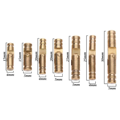Set of 10Pcs Invisible Concealed Copper Barrel Hinges For Cabinets And Jewelry Boxes Hidden Brass Hardware 5mm x 20mm.