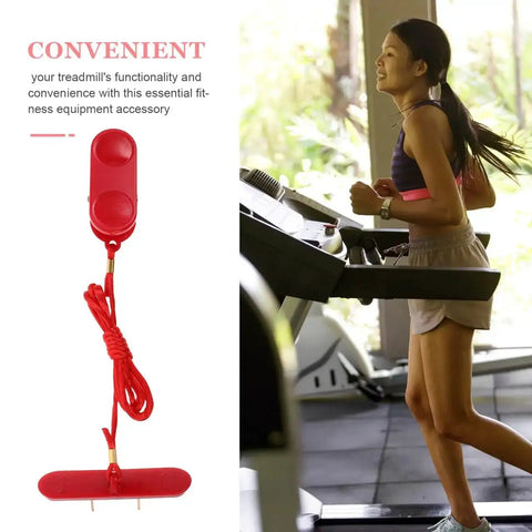 Replacement Treadmill Safety Key And Emergency Stop Clip For Treadmills Running Machines in use by woman, showing dual insert design.
