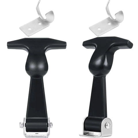 2 Pieces Elastic Rubber Hood Latches With Stainless Steel Brackets for Tool Cabinets and Vehicle Engines, T-Handle Design