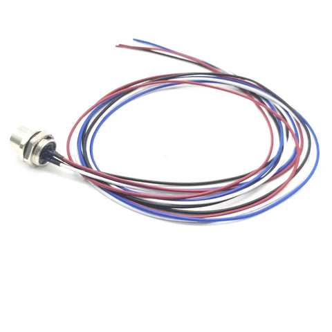 4 Pin A Code M12 Female Connector Cable with Straight Back Mount Waterproof Aviation Socket, unshielded PVC lead, IP67 with wires