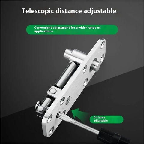 Concealed Stainless Steel Door Hinge Set With Rotating Axis For Wood Doors Black Hidden Up And Down Adjustable Hinge close-up view