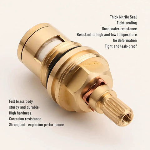 Close-up of Two Pack Faucet Cartridge Replacement Brass Ceramic Disc with 20 Spline for Hot and Cold Water Ball Valves