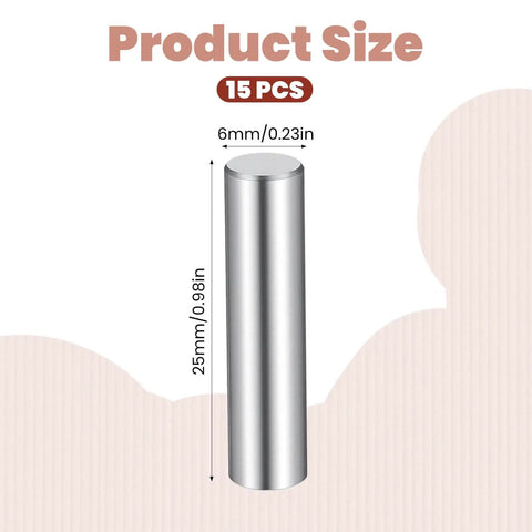 15 Pack One Quarter Inch Stainless Steel Shelf Peg Pins With Chamfered Ends For Easy Insertion, Beefy Dowel Supports