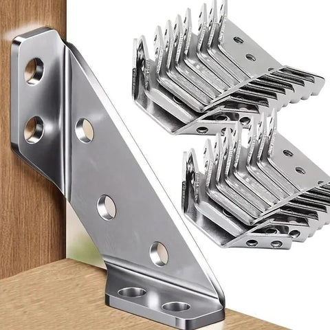 10 Pieces Triangle Bracket Furniture Support Thickened Universal Corner Connector for heavy duty shelving and cabinet reinforcement