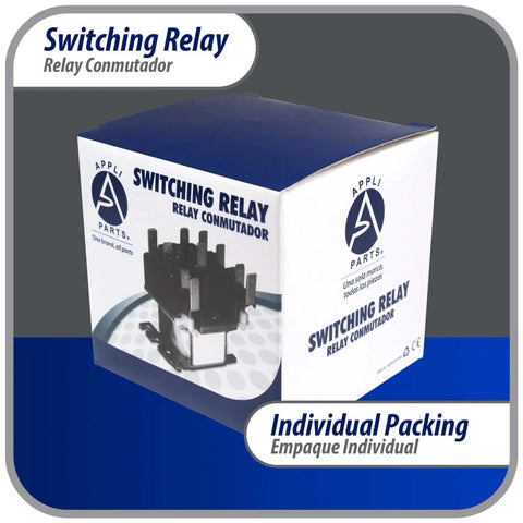 Heavy Duty DPDT Relay For HVAC Fan Control, 208-240V Coil packaging box displaying switching relay
